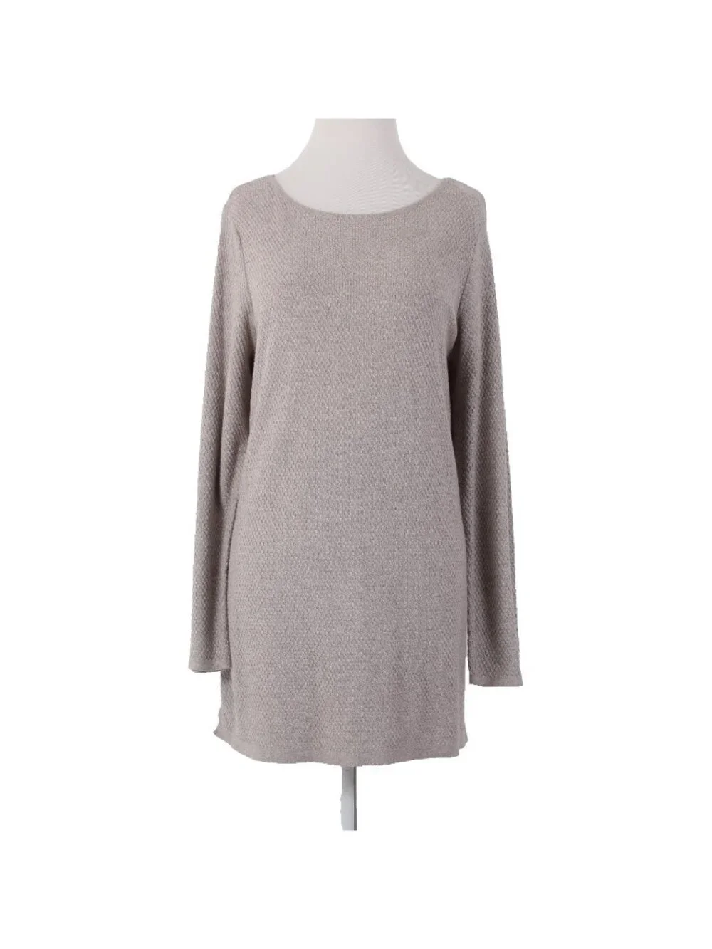 J Jill Sweater Sz M Brown Knit Long Sleeve Cotton Viscose Nylon Sweater